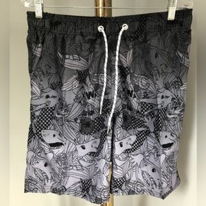 Shark Print Swim Trunks